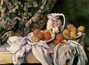 Paul Cezanne - Curtain, Carafe & Fruit