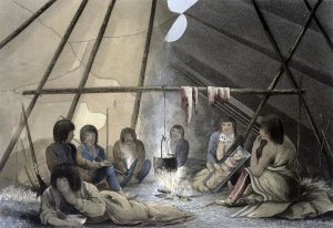 John Franklin - Interior of a Cree Indian Tent