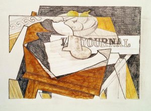 Juan Gris - Still Life With a Newspaper and a Wooden Table