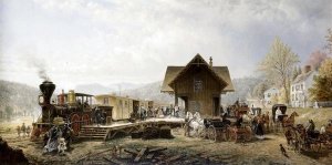 Edward Lamson Henry - Railroad Arriving, Stratford, Ct.