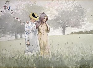 Winslow Homer - Girls Strolling in an Orchard