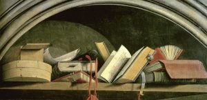 Master of The Aix Annunciation - Still Life: Shelf With Books