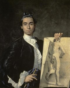Luis Egidio Melendez - Portrait of The Artist Holding a Life Study