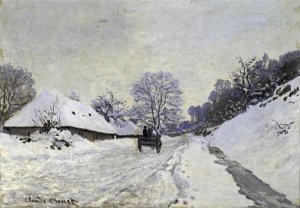 Claude Monet - Snow-Covered Road at Honfleur
