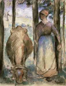 Camille Pissarro - The Cowherd (La Vachere)