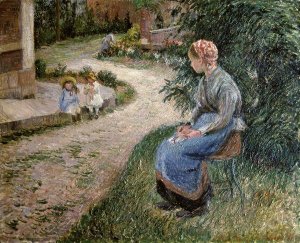Camille Pissarro - The Servant Seated in the Garden of Eragny