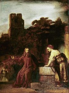 Rembrandt Van Rijn - Christ and The Woman of Samaria
