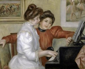 Pierre-Auguste Renoir - Yvonne and Christine Lerolle at the Piano, 1897-1898
