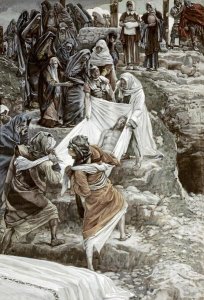 James Tissot - Body of Jesus Carried To The Stone of Anointing