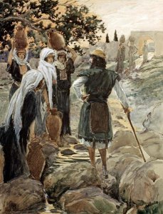 James Tissot - Saul Questions The Young Maidens