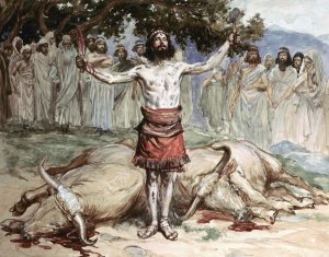 James Tissot - Saul Sacrifices The Oxen