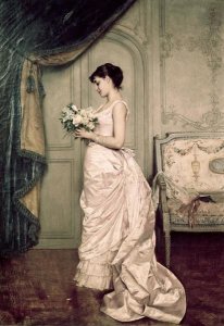 Auguste Toulmouche - You Are My Valentine, Love Letter With Roses