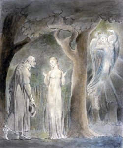 William Blake - Comus, Disguised as a Rustic, Addresses the Lady in the Wood