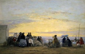 Eugene Boudin - On the Beach, Sunset