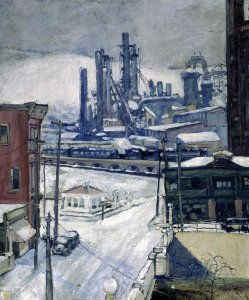 H.J. Brennan - Blast Furnaces in Winter