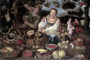 Vincenzo Campi - A Fruit Cuisine and Vegetable Cuisine Stall in an Orchard