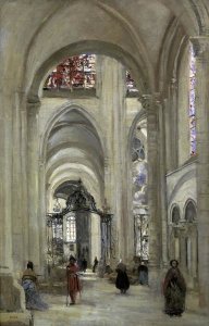 Jean-Baptiste-Camille Corot - Interior of the Sens Cathedral