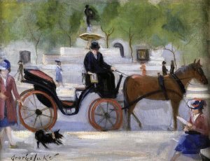 George Benjamin Luks - Central Park Carriage