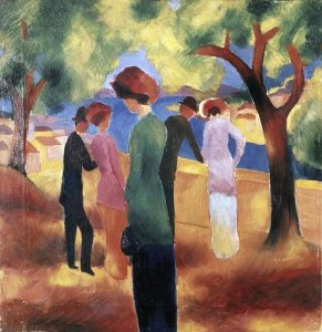 August Macke - Lady in a Green Jacket