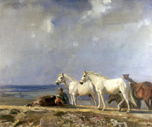 Sir Alfred James Munnings - On Ringland Hills, 1911