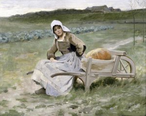 Charles Sprague Pearce - Brittany Farm Girl