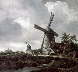 Jacob Van Ruisdael - Landscape with Windmills Near Haarlem