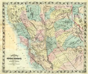 A.L. Bancroft - New Map of Central California, 1871