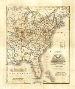 John Warner Barber - Map of The United States, 1845