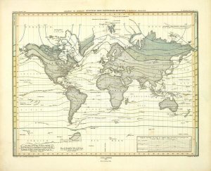 Heinrich Berghaus - Alexander von Humboldt's System Der Isotherm-Kurven, 1849