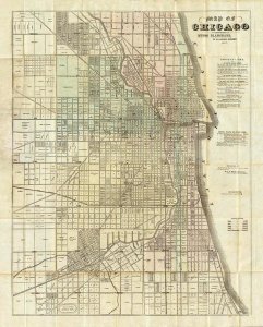 Rufus Blanchard - Map of Chicago, 1857