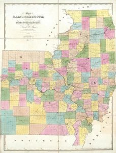 David H. Burr - Map of Illinois & Missouri, 1839