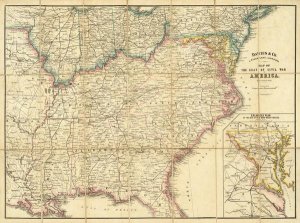 Davies and Co. - Map of The Seat of Civil War In America, 1862