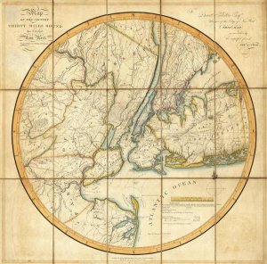 John H. Eddy - Map of The Country Thirty Miles Round the City of New York, 1811