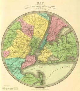 Jeremiah Greenleaf - Map of the Country Twenty Five Miles Round The City of New York, 1848