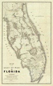 Washington Hood - Map of The Seat of War In Florida, 1838