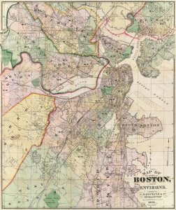 G.M. Hopkins - Map of The City of Boston and its Environs, 1874