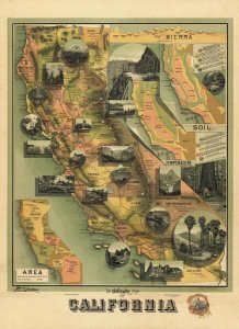 E. McD. Johnstone - The Unique Map of California, 1885