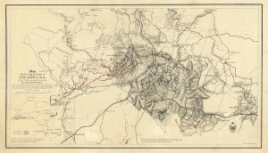 Orlando M. Poe - Civil War Map Illustrating the Siege of Atlanta, Georgia, 1864