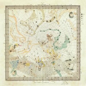 Society for the Diffusion of Useful Knowledge - Celestial Anno 1830. No. 5. Circumjacent the North Pole, 1844