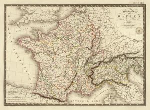 Adrien Hubert Brue - Carte generale des Gaules, 1821