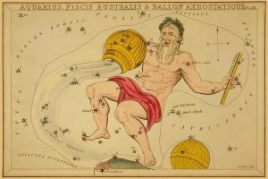 Jehoshaphat Aspin - Aquarius, Piscis Australis & Ballon Aerostatique, 1825