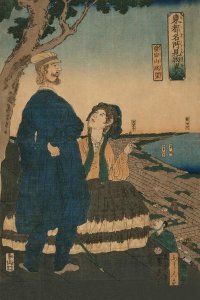 Sadahide Utagawa - Enjoying the view from Atago hill (Atago yama chobo), 1861