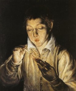 El Greco - Boy Blowing On An Ember To Light A Candle