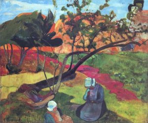 Paul Gauguin - Landscape With Two Breton Women