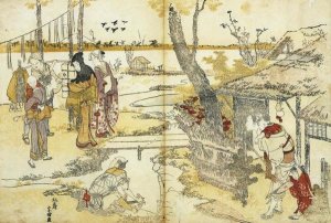 Hokusai - Peasants By A Stream 1797