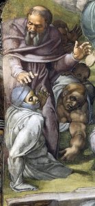 Michelangelo - Detail From The Last Judgement (A Tonsured Priest)