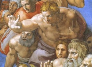 Michelangelo - Detail From The Last Judgement (Christ)