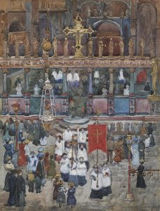 Maurice Brazil Prendergast - Easter Procession At St Marks 1899