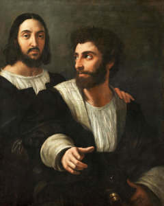 Raphael - Double Portrait of Raphael And His Fencing Master