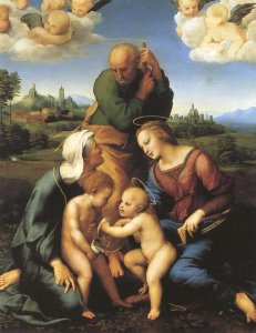 Raphael - Holy Family With Saints Elizabeth And John